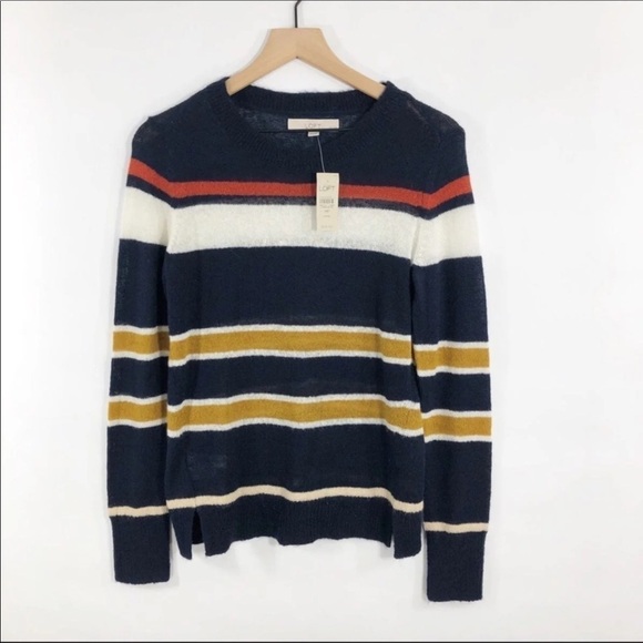 Loft🔥SALE🔥 navy stripe sweater.medium petite NWT - Picture 2 of 6